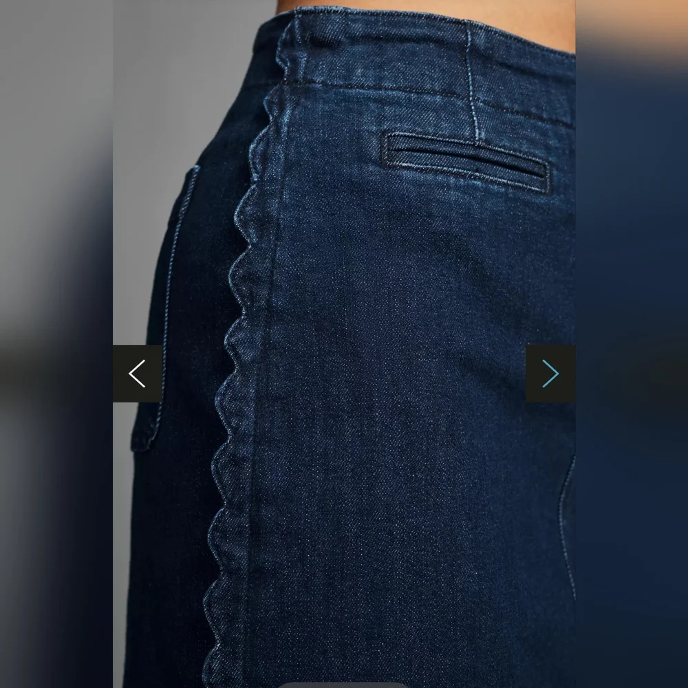 NWT ANTHROPOLOGIE MAEVE Slim Scalloped Denim Skirt - Picture 3 of 7